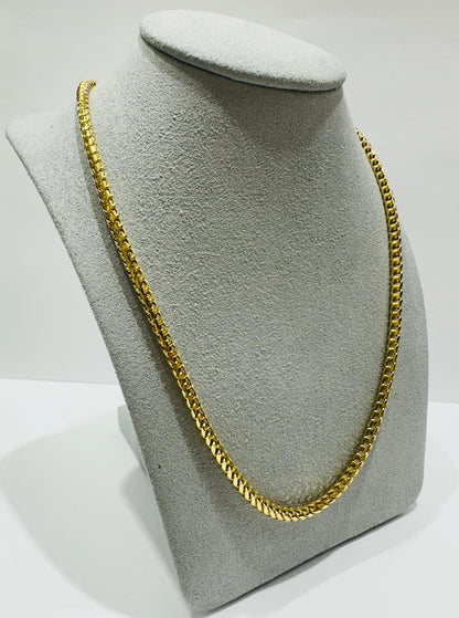 10K GOLD FRANCO LINK CHAIN NECKLACE-  24"  3.05mm  31.3gm