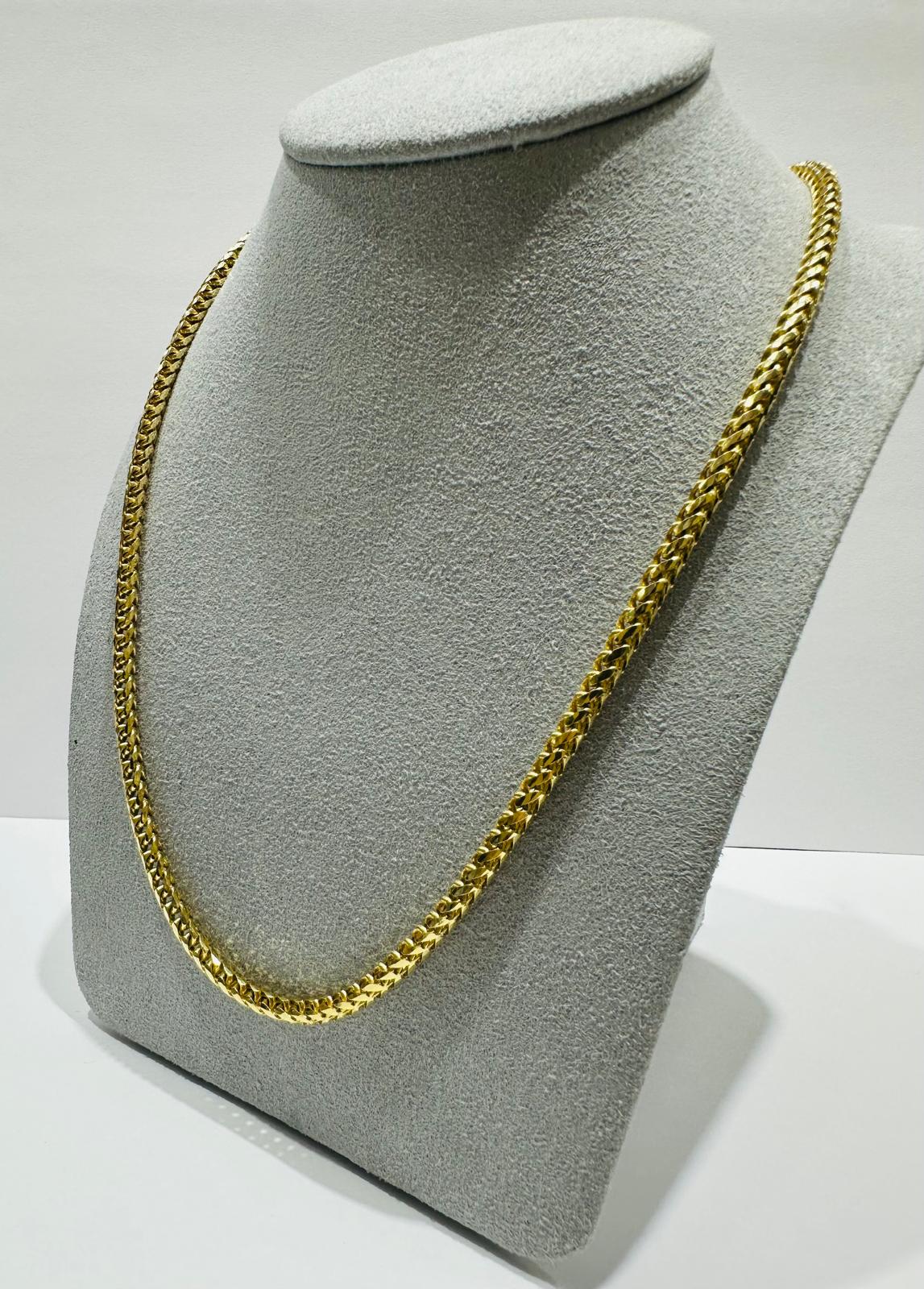 10K GOLD FRANCO LINK CHAIN NECKLACE-  24"  3.05mm  31.3gm