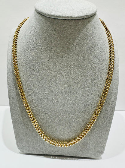 10K GOLD FRANCO DIAMON CUT LINK NECKLACE-  24"  3.80mm  19.1gm