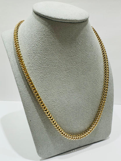 10K GOLD FRANCO DIAMON CUT LINK NECKLACE-  24"  3.80mm  19.1gm