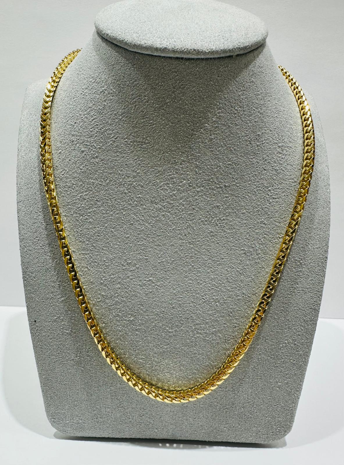 10K GOLD FRANCO LINK CHAIN NECKLACE-  24"  2.50mm  22.0gm
