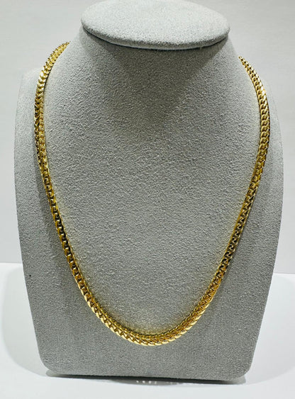 10K GOLD FRANCO LINK CHAIN NECKLACE-  24"  2.50mm  22.0gm