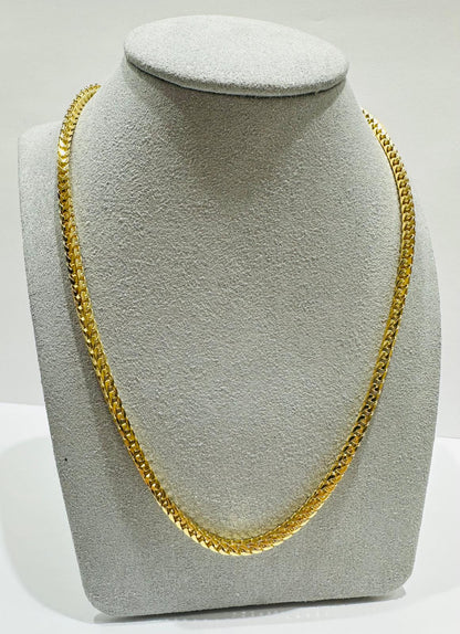 10K GOLD FRANCO LINK CHAIN NECKLACE-  24"  2.50mm  22.0gm
