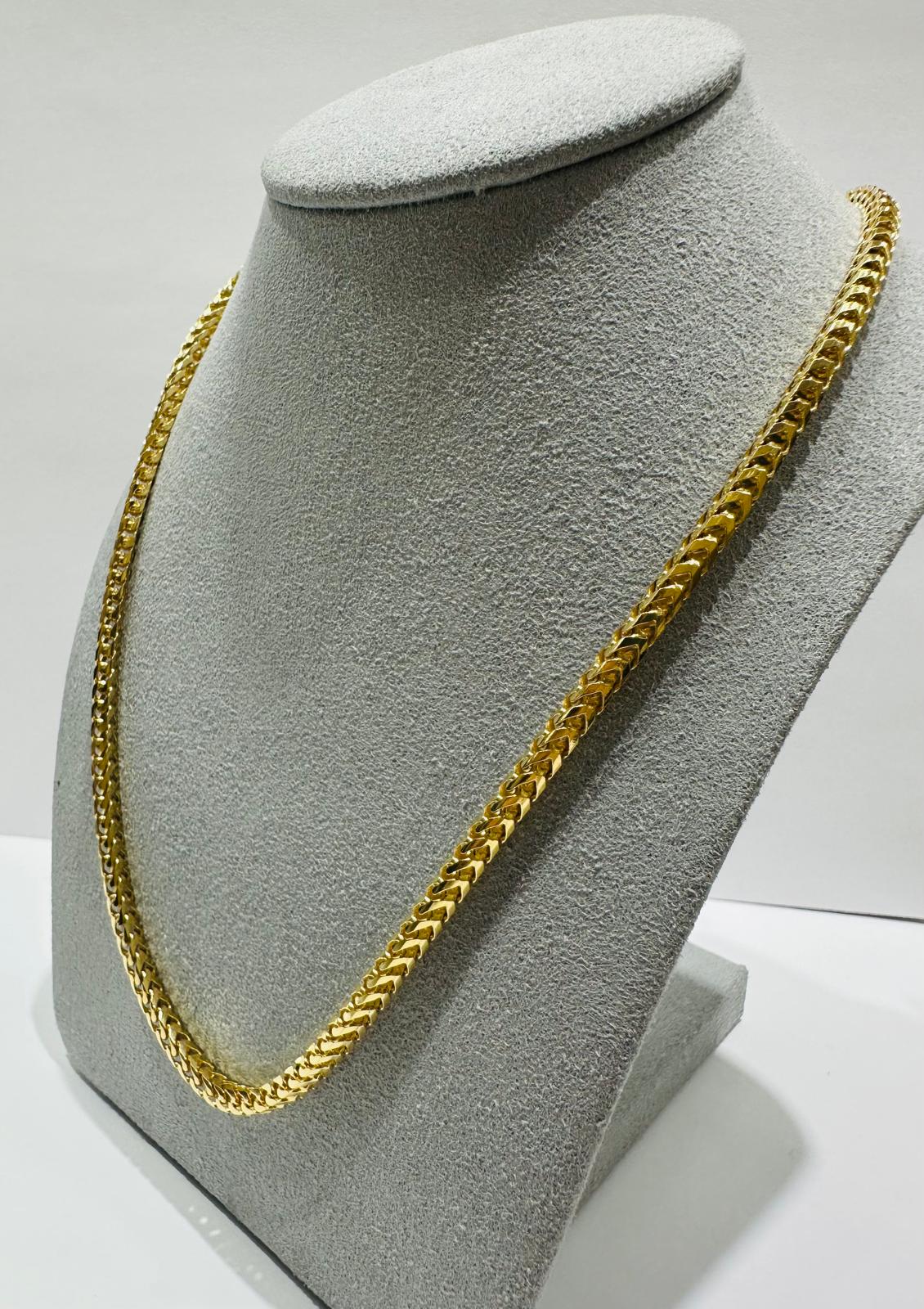 10K GOLD FRANCO LINK CHAIN NECKLACE-  24"  2.50mm  22.0gm