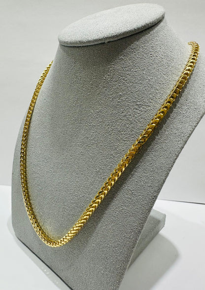 10K GOLD FRANCO LINK CHAIN NECKLACE-  24"  2.50mm  22.0gm