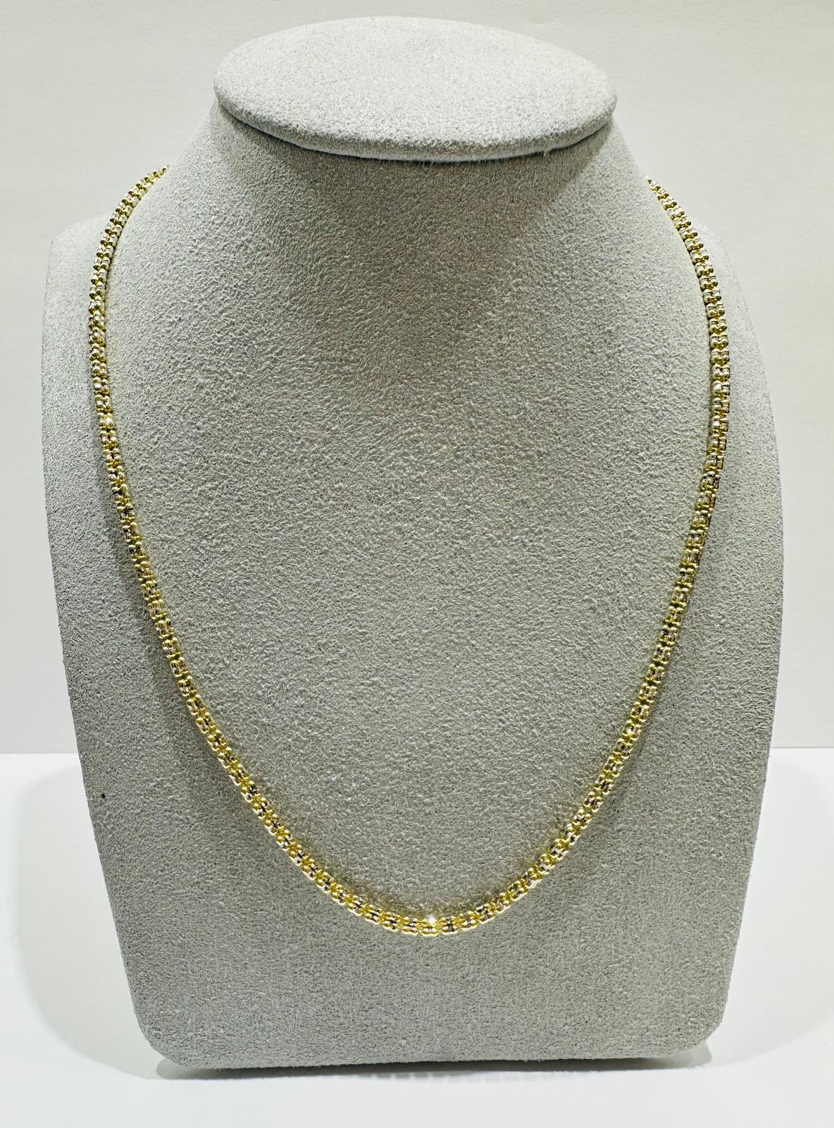 10K GOLD ICE LINK CHAIN NECKLACE-  26"  2.42mm  12.2gm