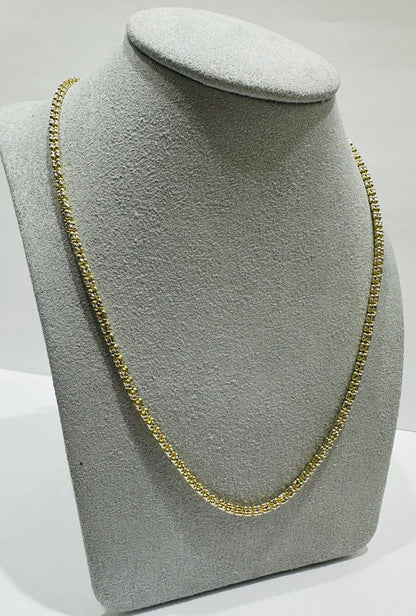10K GOLD ICE LINK CHAIN NECKLACE-  26"  2.42mm  12.2gm