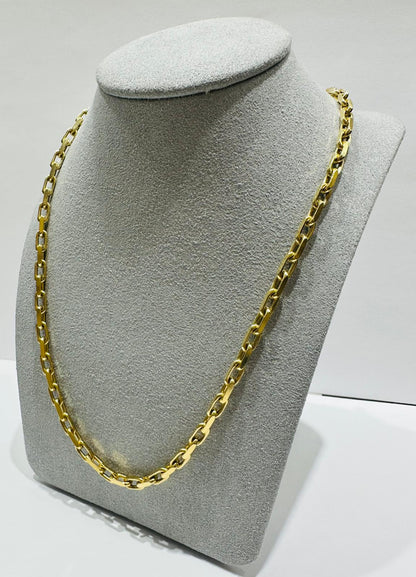 10K GOLD PAPER CLIP LINK CHAIN-  24"  3.62mm  32.5gm
