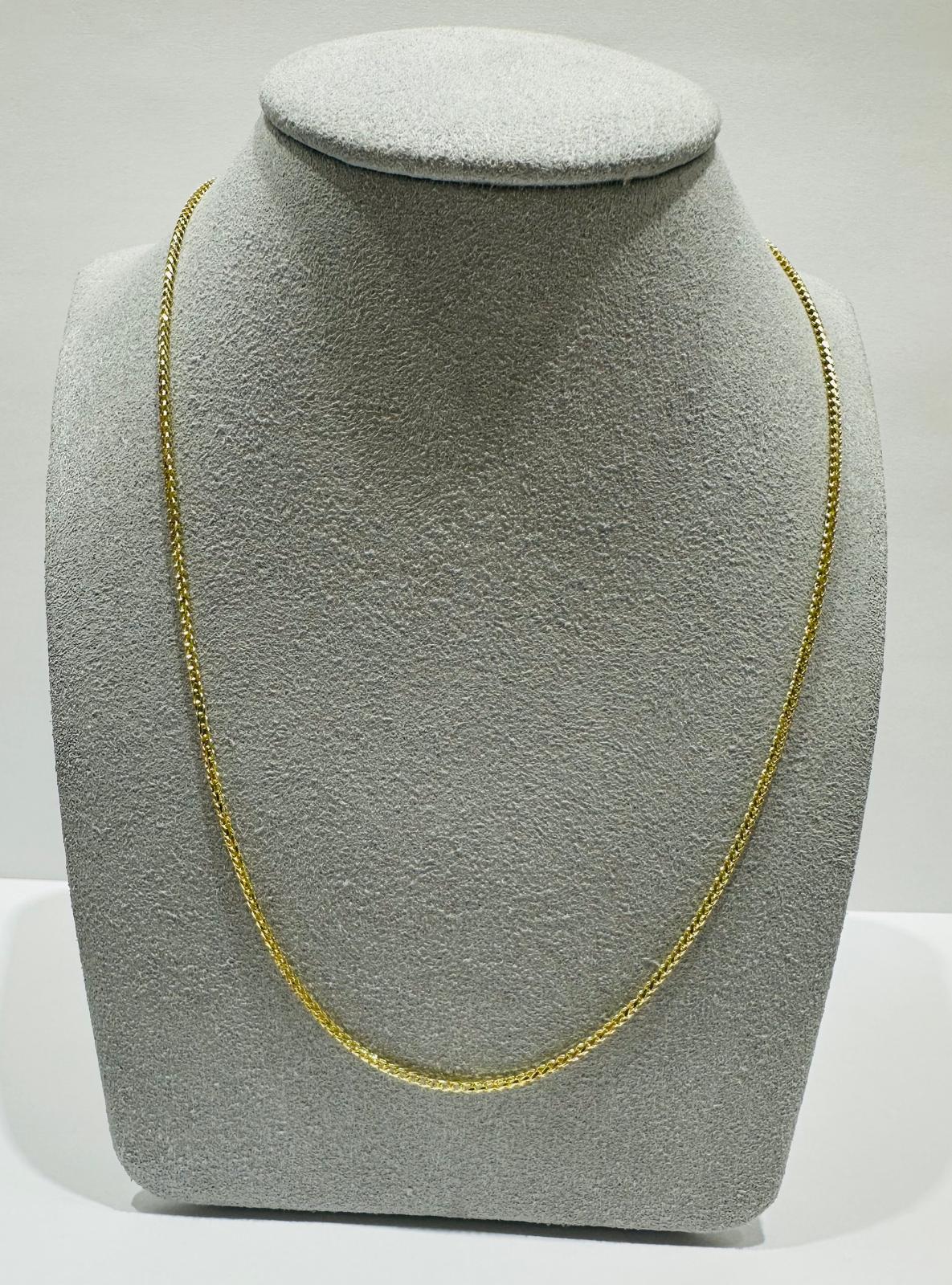 10K GOLD FRANCO LINK CHAIN-  20"  1.25mm  3.9gm