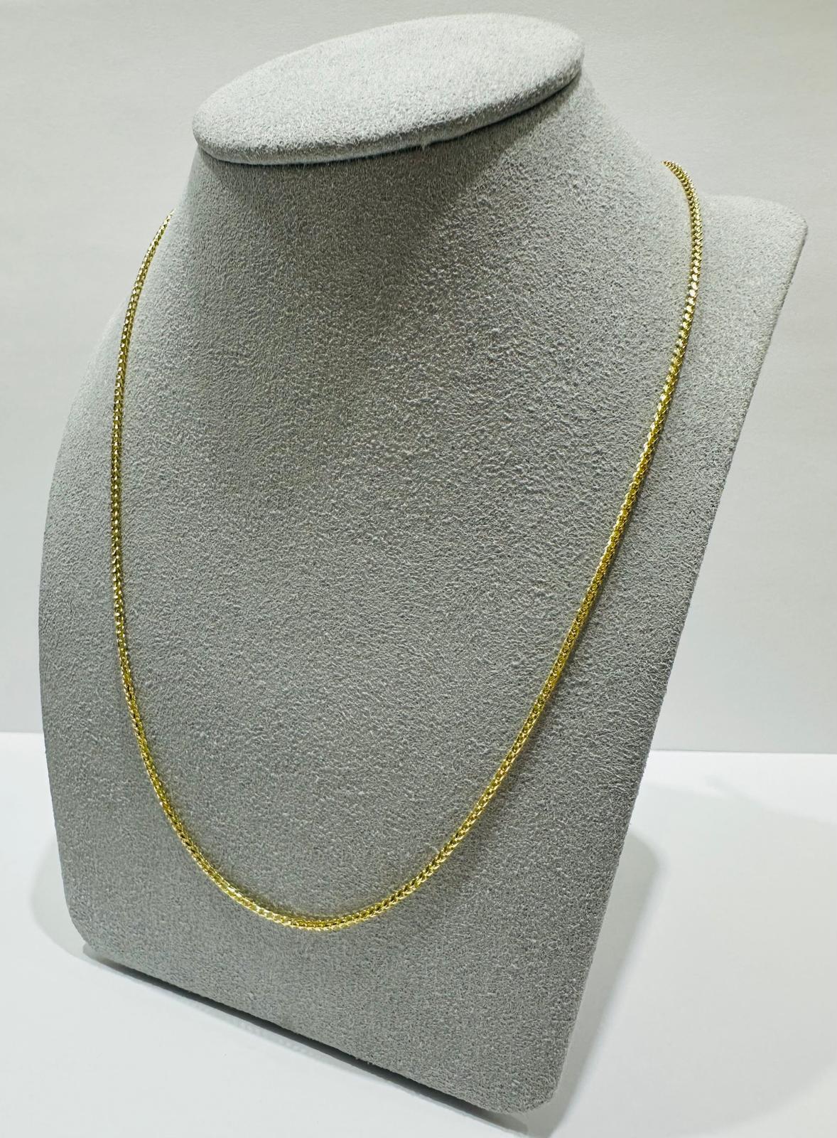 10K GOLD FRANCO LINK CHAIN-  20"  1.25mm  3.9gm
