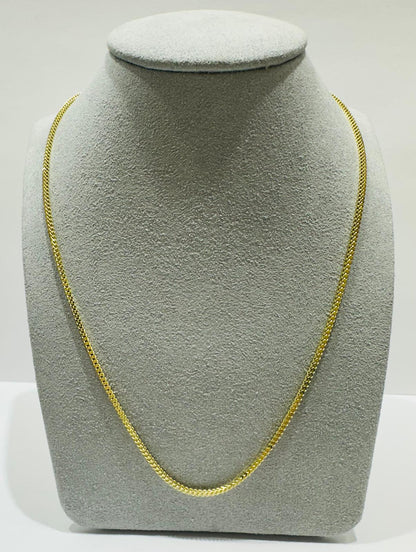 10K GOLD FRANCO LINK CHAIN-  20"  1.30mm  6.2gm