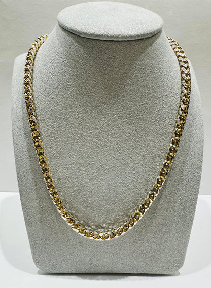 10K GOLD DIAMOND CUT FRANCO LINK NECKLACE-  22"  4.65mm  61.2gm