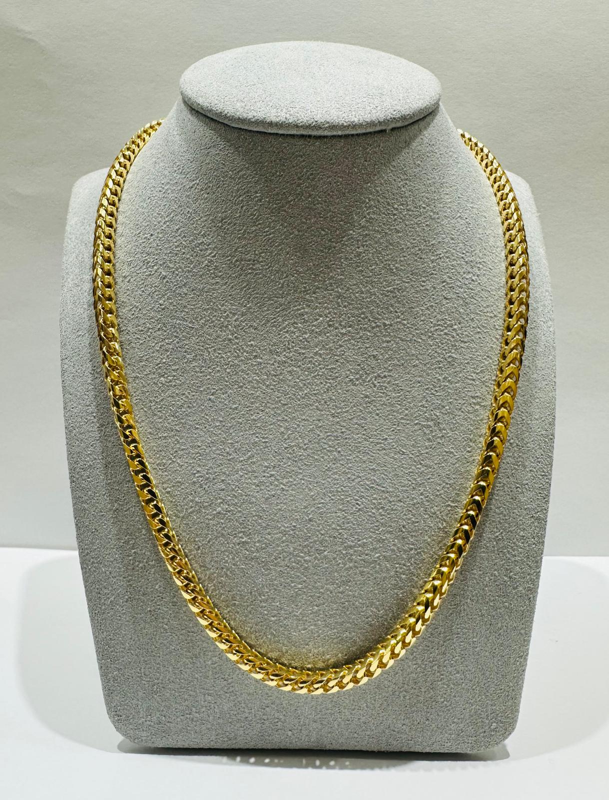 10K GOLD FRANCO LINK NECKLACE-  22"  3.65mm  44.4gm