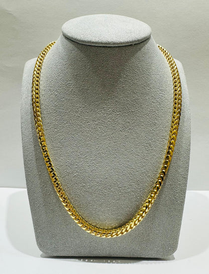10K GOLD FRANCO LINK NECKLACE-  22"  3.65mm  44.4gm