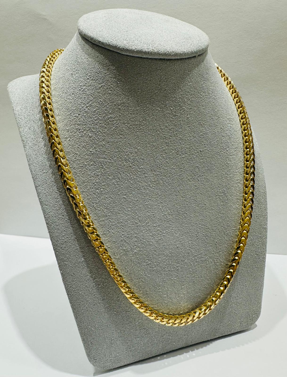 10K GOLD FRANCO LINK NECKLACE-  22"  3.65mm  44.4gm