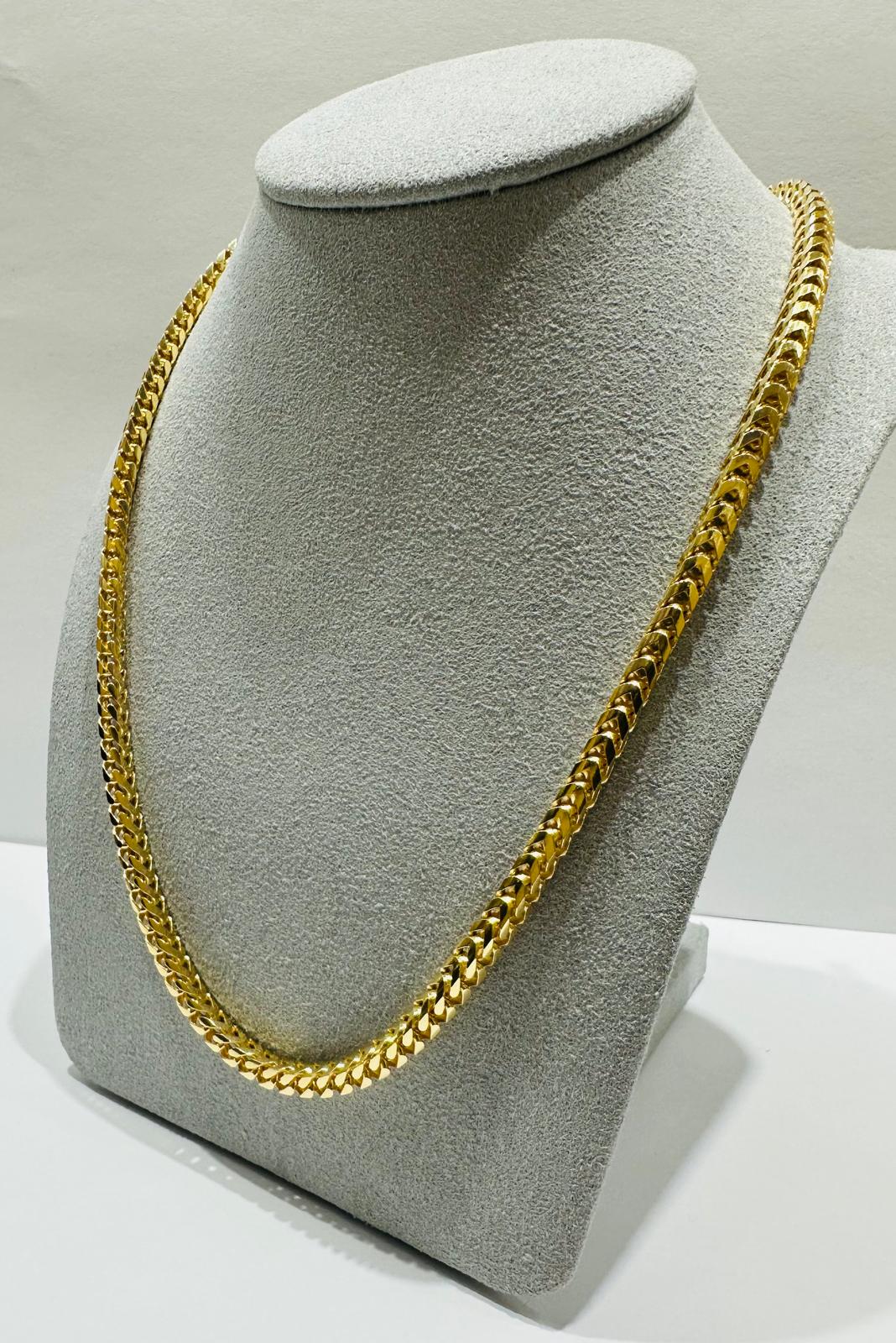 10K GOLD FRANCO LINK NECKLACE-  22"  3.65mm  44.4gm
