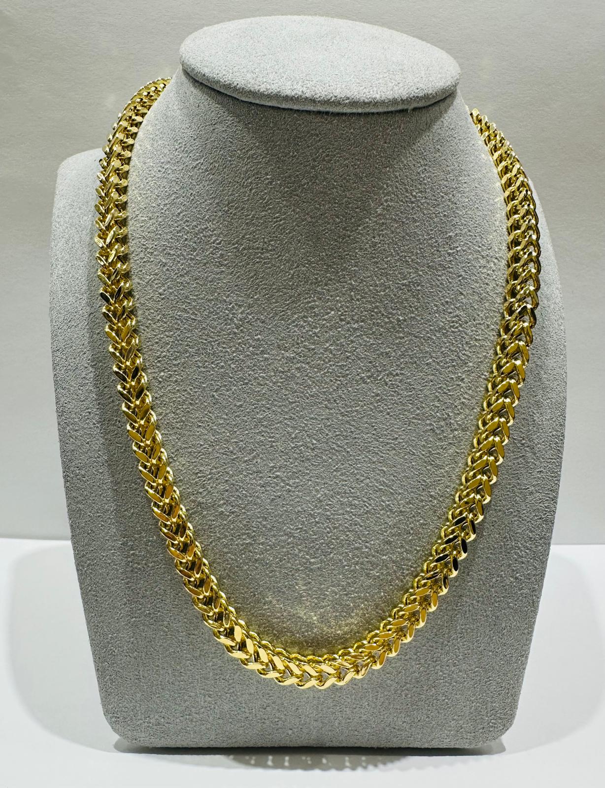 10K GOLD FRANCO LINK NECKLACE-  26"  5.55mm  40.5gm