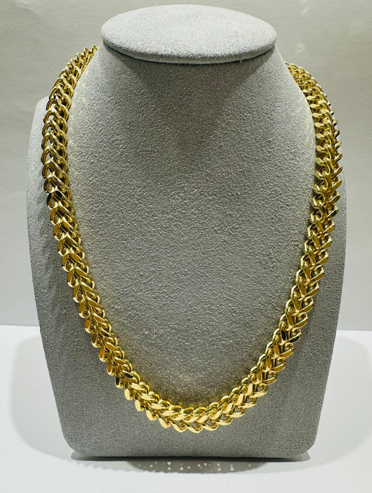 10K GOLD FRANCO LINK NECKLACE-  24"  6.80mm  56.9gm