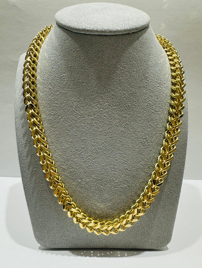 10K GOLD FRANCO LINK NECKLACE-  24"  6.80mm  56.9gm