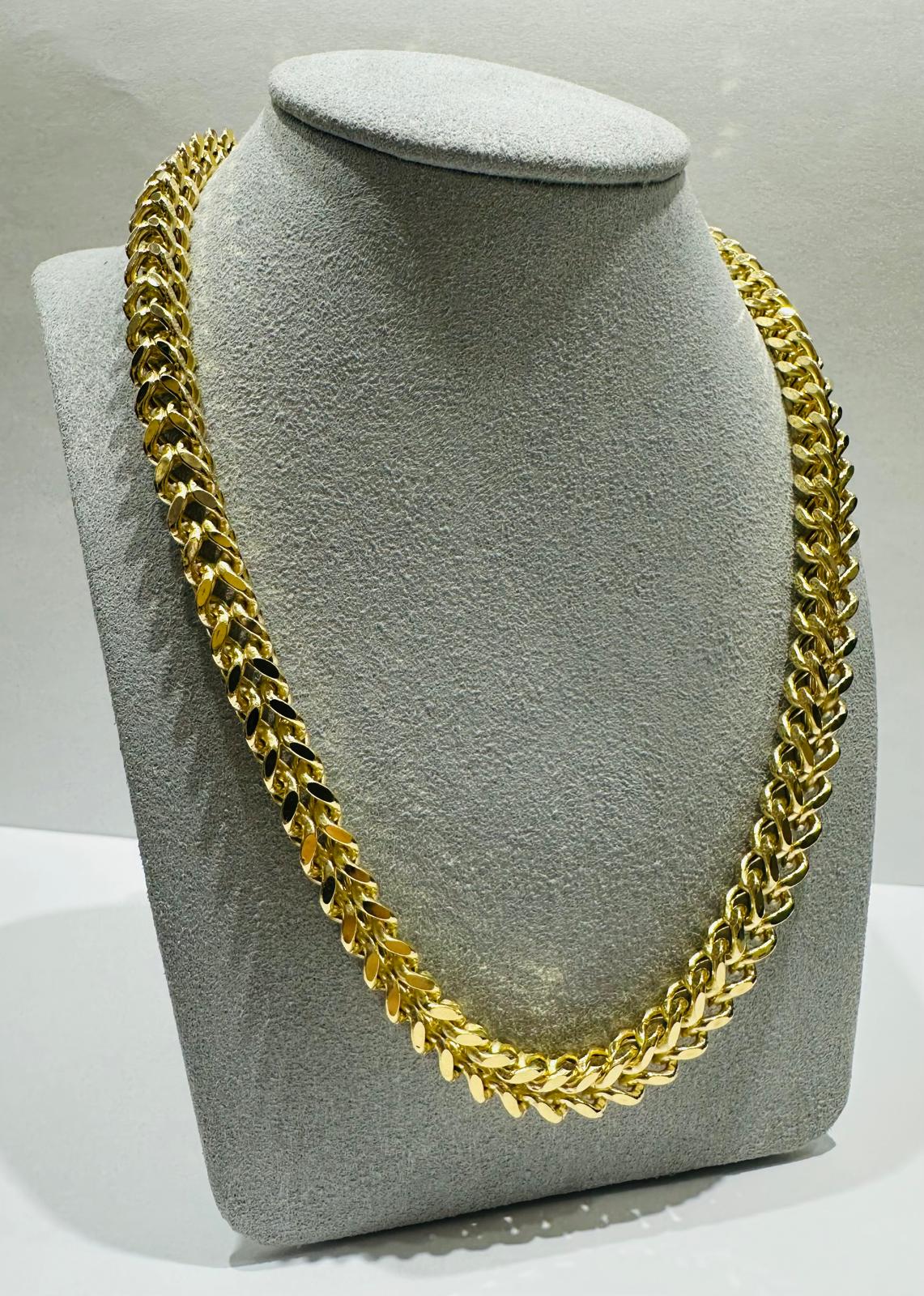 10K GOLD FRANCO LINK NECKLACE-  24"  6.80mm  56.9gm