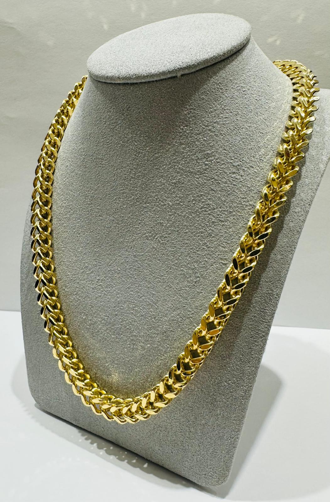 10K GOLD FRANCO LINK NECKLACE-  24"  6.80mm  56.9gm