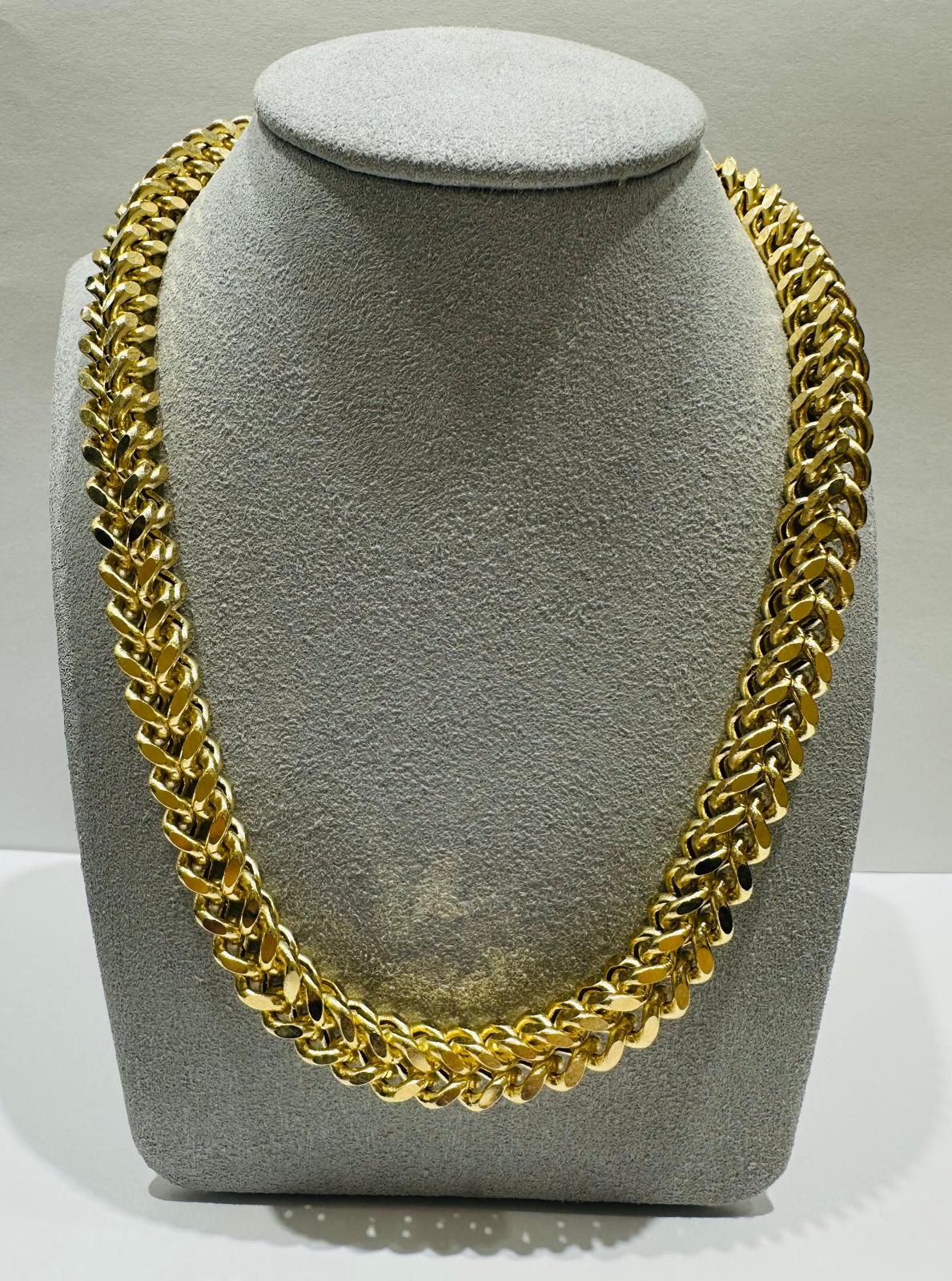 10K GOLD FRANCO LINK NECKLACE-  26"  8.35mm  97.0gm