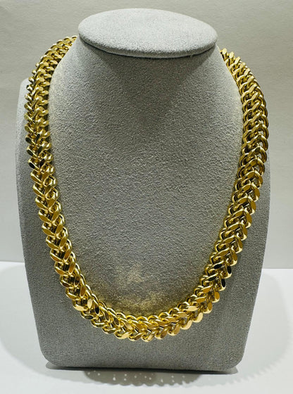 10K GOLD FRANCO LINK NECKLACE-  26"  8.35mm  97.0gm