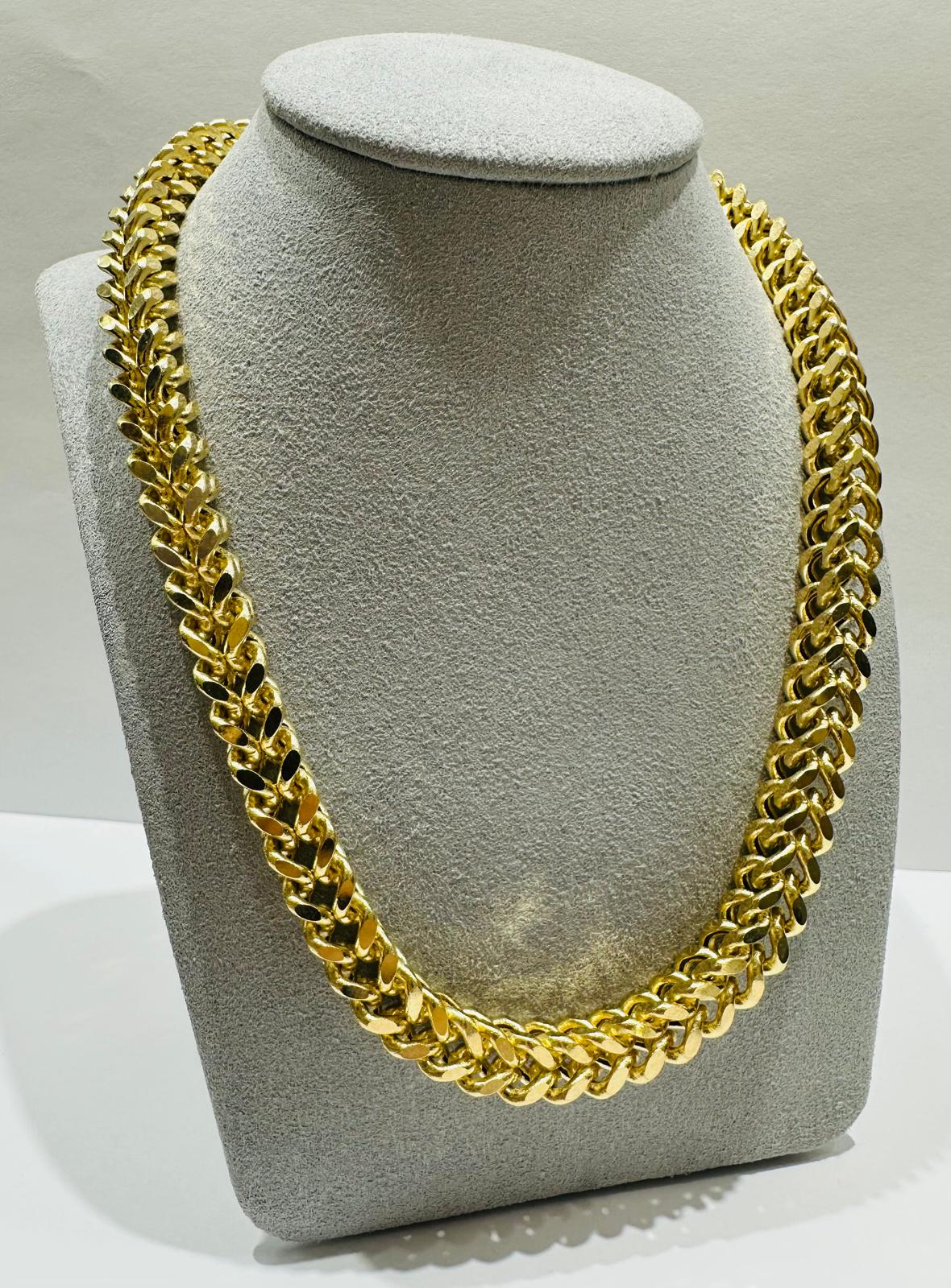 10K GOLD FRANCO LINK NECKLACE-  26"  8.35mm  97.0gm