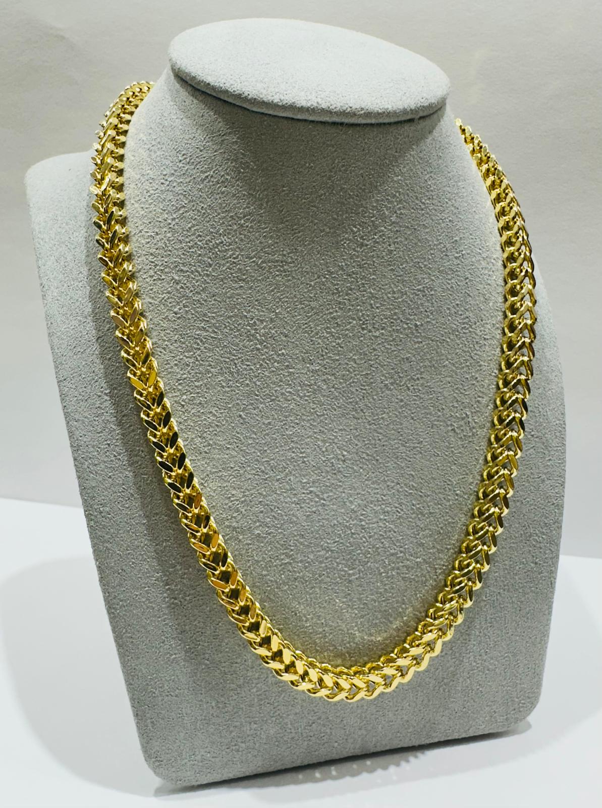 10K GOLD FRANCO LINK NECKLACE-  26"  5.55mm  40.5gm