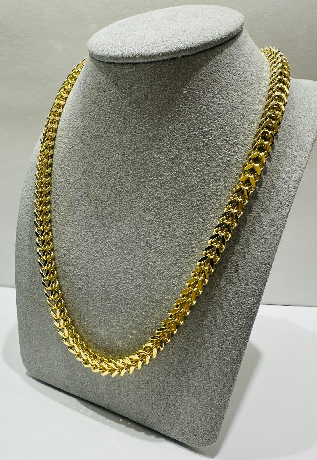 10K GOLD FRANCO LINK NECKLACE-  26"  5.55mm  40.5gm