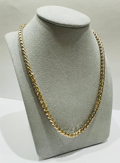 10K GOLD DIAMOND CUT FRANCO LINK NECKLACE-  20"  4.20mm  43.7gm