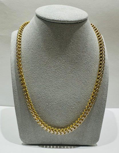 10K GOLD DIAMOND CUT FRANCO LINK NECKLACE-  24"  4.20mm  60.9gm