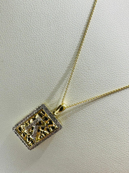 10K GOLD INTIAL LETTER "K" PENDANT DIAMOND SET- 0.25CT