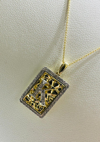 10K GOLD INTIAL LETTER "K" PENDANT DIAMOND SET- 0.25CT