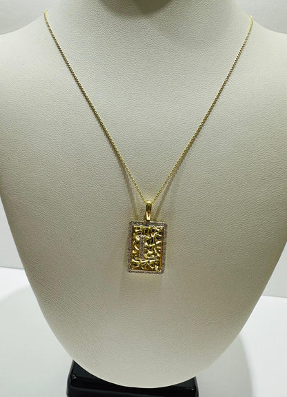 10K GOLD INTIAL LETTER "L" PENDANT DIAMOND SET- 0.25CT