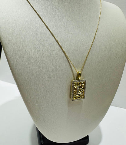 10K GOLD INTIAL LETTER "L" PENDANT DIAMOND SET- 0.25CT