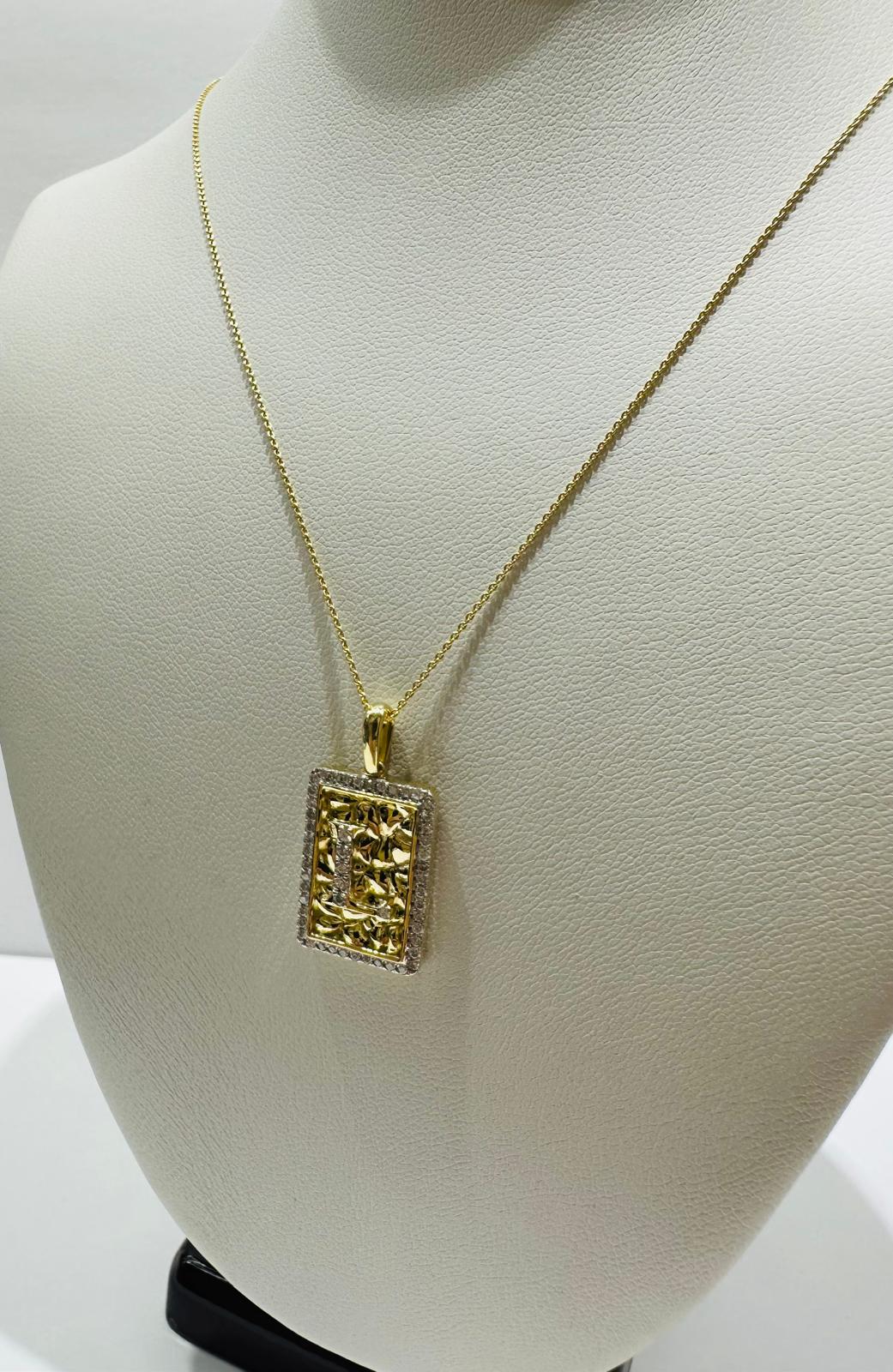10K GOLD INTIAL LETTER "L" PENDANT DIAMOND SET- 0.25CT