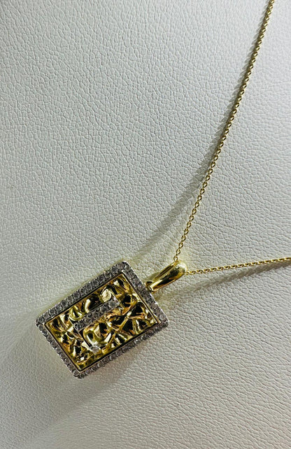 10K GOLD INTIAL LETTER "L" PENDANT DIAMOND SET- 0.25CT
