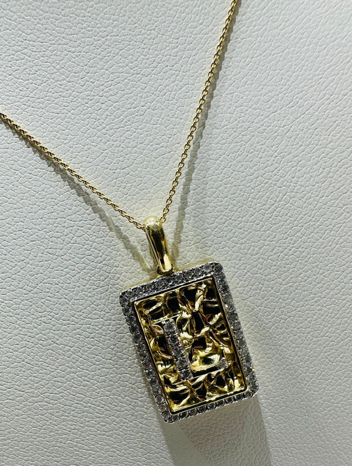 10K GOLD INTIAL LETTER "L" PENDANT DIAMOND SET- 0.25CT