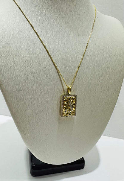 10K GOLD INTIAL LETTER "A" PENDANT DIAMOND SET- 0.25CT