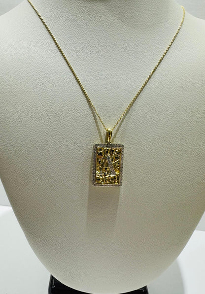 10K GOLD INTIAL LETTER "A" PENDANT DIAMOND SET- 0.25CT