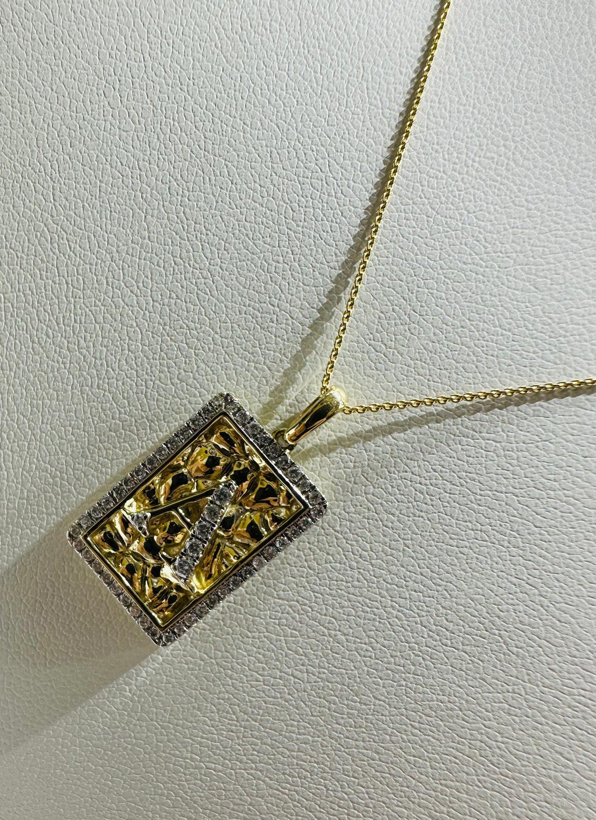 10K GOLD INTIAL LETTER "A" PENDANT DIAMOND SET- 0.25CT