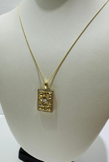 10K GOLD INTIAL LETTER "S" PENDANT DIAMOND SET- 0.25CT