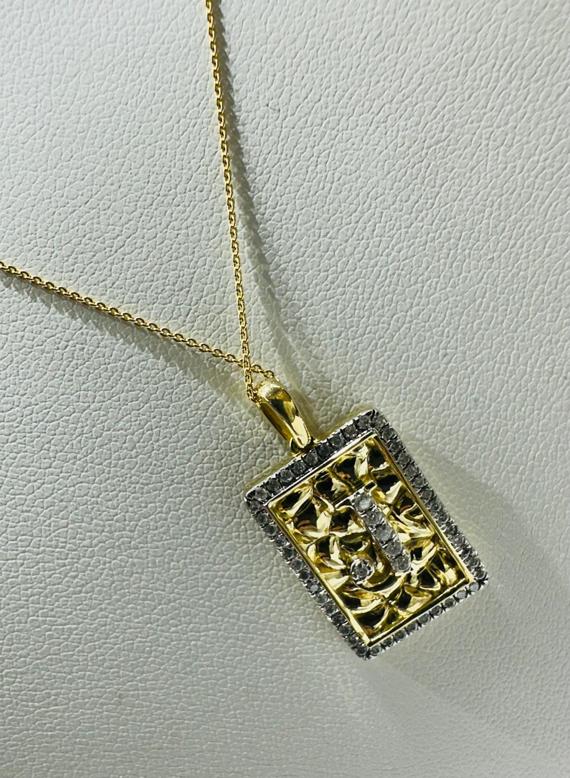 10K GOLD INTIAL LETTER "J" PENDANT DIAMOND SET- 0.25CT