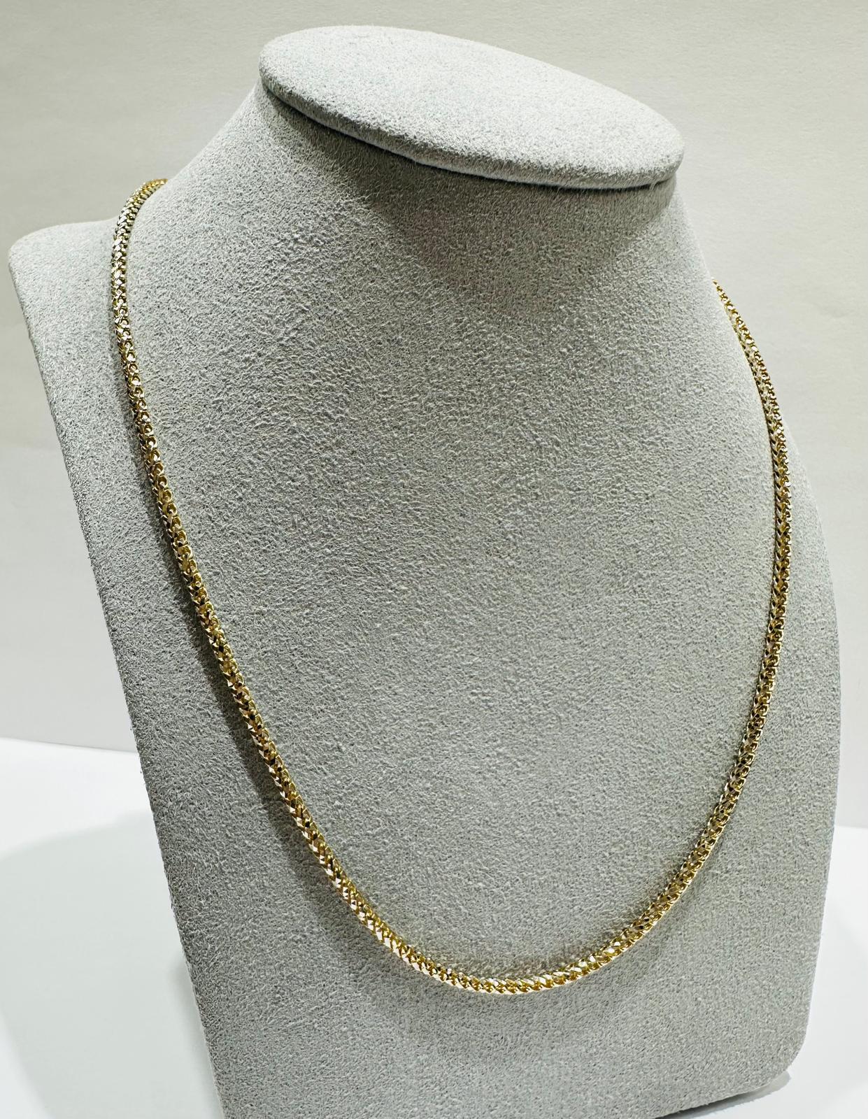 10K GOLD DIAMOND CUT FRANCO LINK CHAIN- 12.2gm  24"