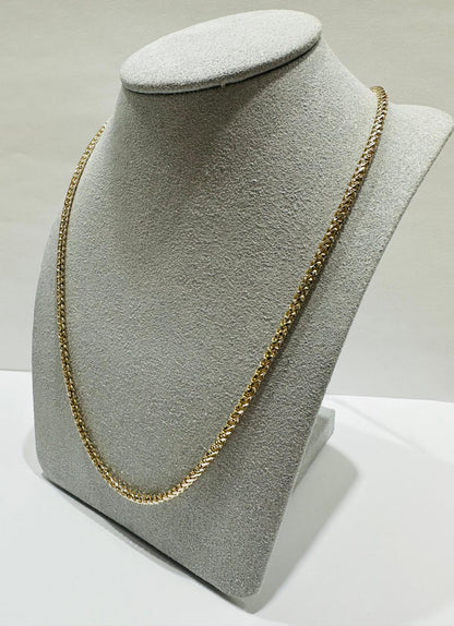 10K GOLD DIAMOND CUT FRANCO LINK CHAIN- 17.0gm  22"