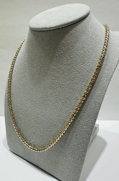 10K GOLD DIAMOND CUT FRANCO LINK CHAIN- 27.5gm  24"