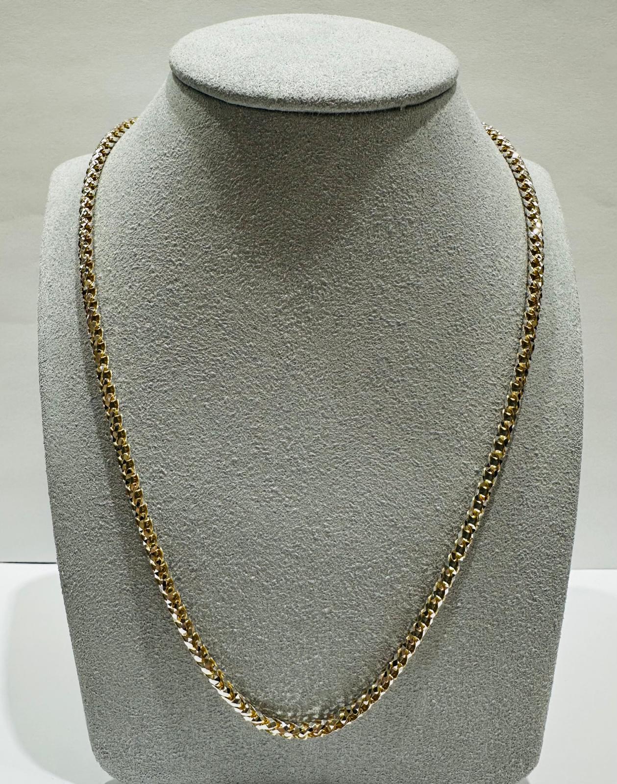 10K GOLD DIAMOND CUT FRANCO LINK CHAIN- 29.8gm  26"