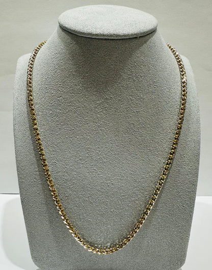 10K GOLD DIAMOND CUT FRANCO LINK CHAIN- 29.8gm  26"