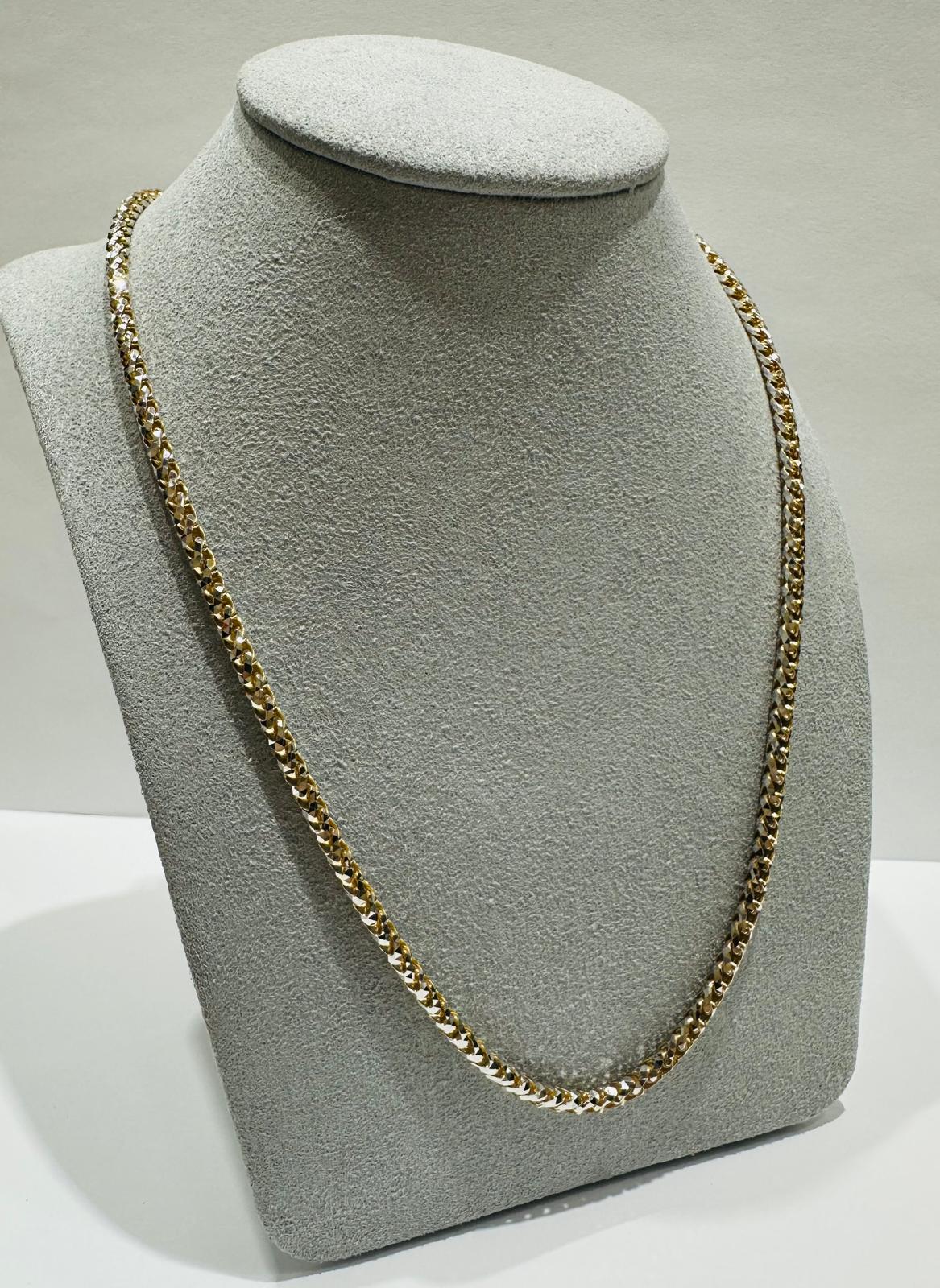 10K GOLD DIAMOND CUT FRANCO LINK CHAIN- 29.8gm  26"
